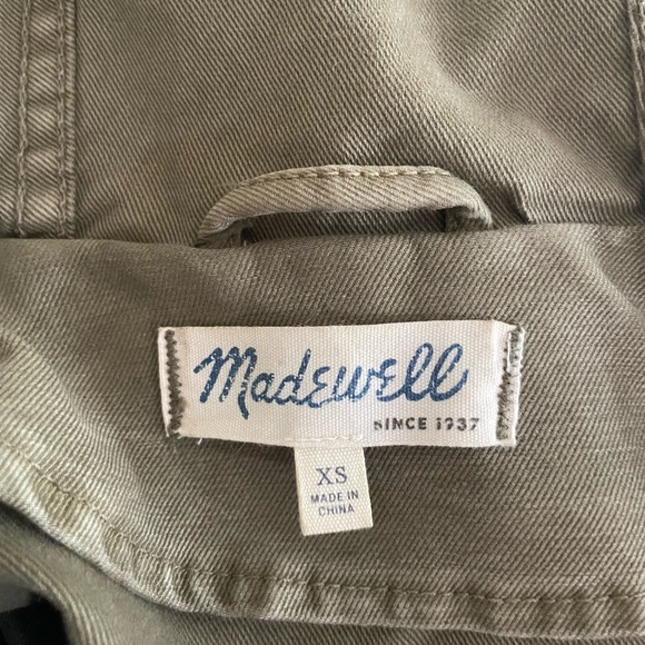 Madewell Brimwell Washed Army Green Hooded Parka Jacket - Picture 6 of 9